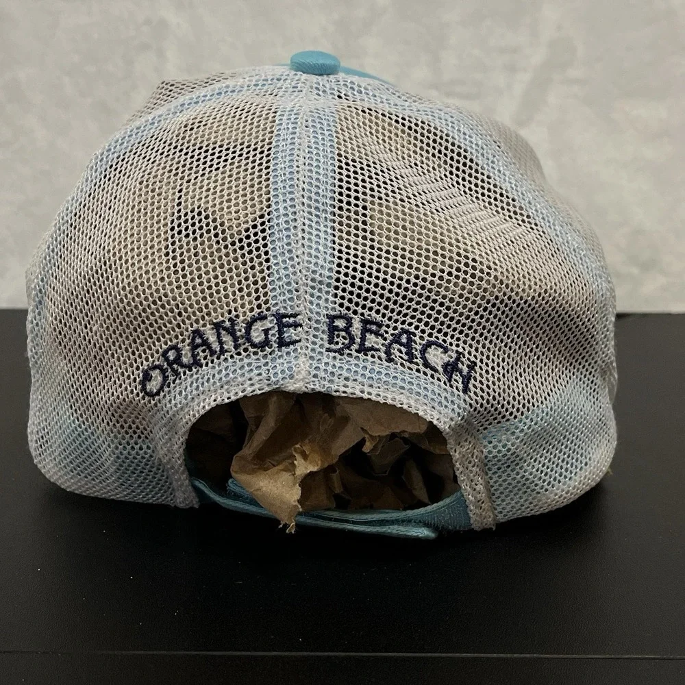 RON JON Surf Shop Women's Strapback Trucker Hat Cap ORANGE BEACH Teal Blue